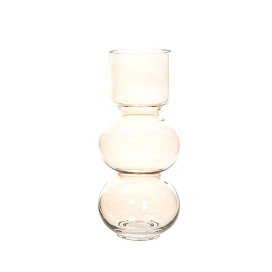 Vaso decorativo in vetro trasparente 14.5 × 14.5 × H32.5 cm
