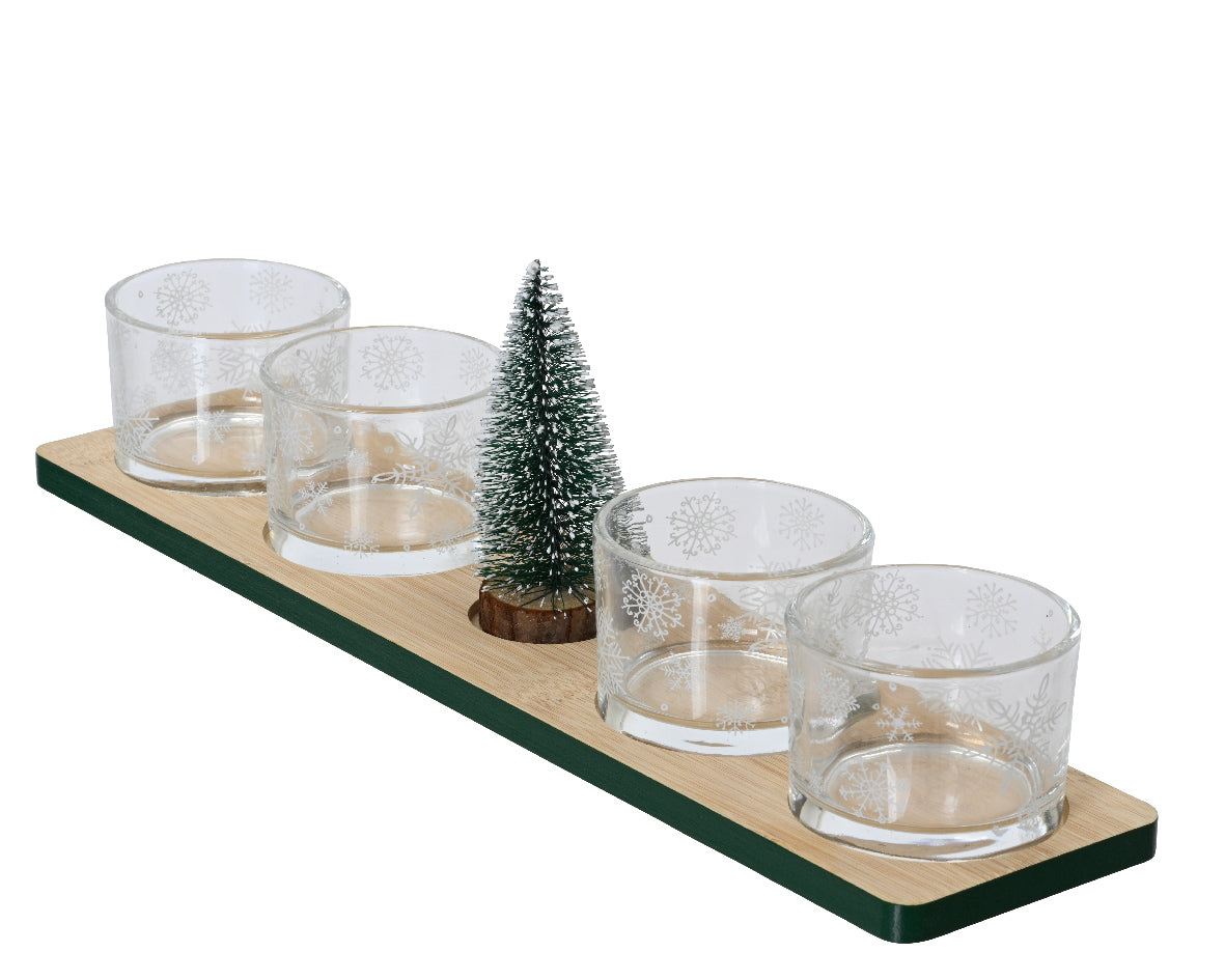 Glass tapas set 8.5x37x6 cm
