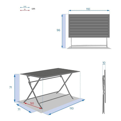Azua 4-seater clay folding garden table 135 x 90 x 75 cm