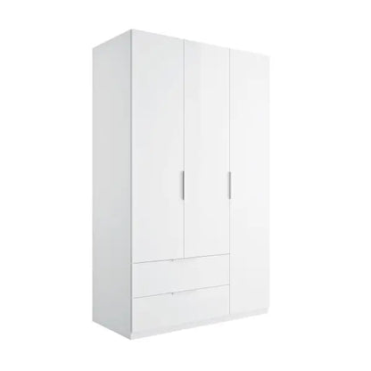 Kleiderschrank 3 Türen und 2 Schubladen 122x58 cm weiß