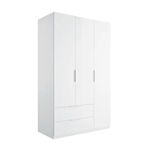 Armario 3 puertas y 2 cajones 122x58 cm blanco