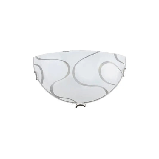 Applique Onda 1xE27 ganci cromo vetro lastra bianco
