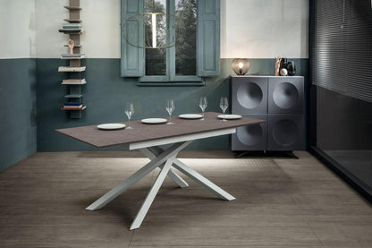 Tavolo allungabile antracite-bianco 90 cm x 140- 190 cm H. 76 cm
