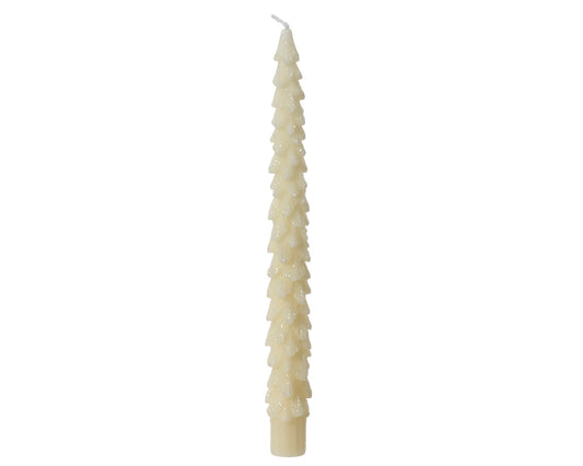 White glitter candles H.25cm X Dia2.2cm