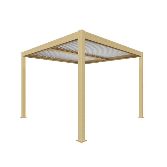 Bioklimatische Pergola Atena mit Holzeffekt 3 x 4 x H 2,5 m