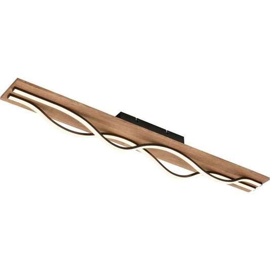 Briloner wavy LED ceiling light 98 cm 29w 3200lm black wood