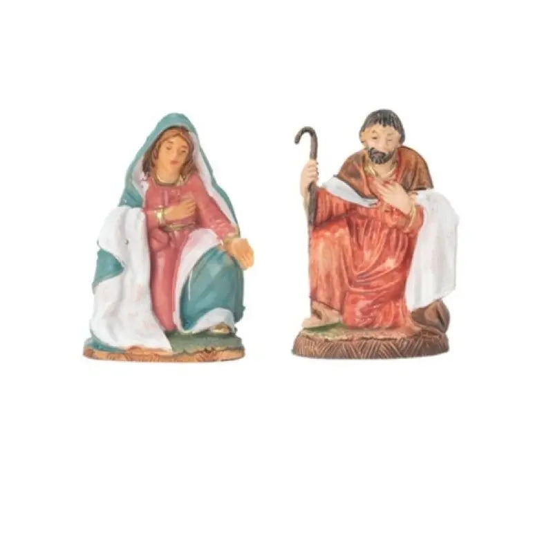 Set Natività con Madonna e San Giuseppe 10 cm 2 pezzi