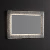 Specchio con cornice in vetro fuso color ghiaccio 90x62 cm