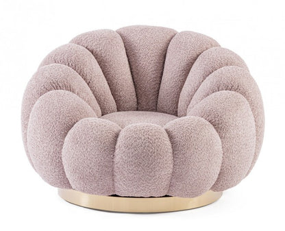 Poltrona girevole florel rosa antico 86x62x72