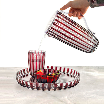 Jarra con tapa pin-up roja 19,5 x 13 x H 27 cm