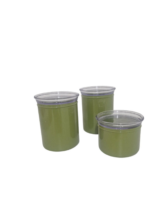 Set of 3 chef line green jars