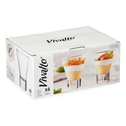 Vaso cónico con base transparente de 230 ml.