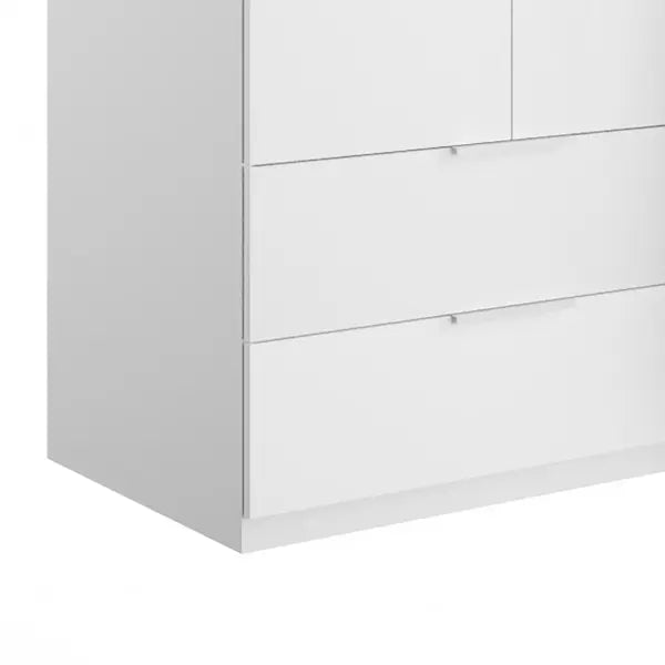 Kleiderschrank 3 Türen und 2 Schubladen 122x58 cm weiß