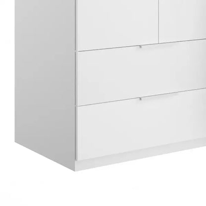 Kleiderschrank 3 Türen und 2 Schubladen 122x58 cm weiß