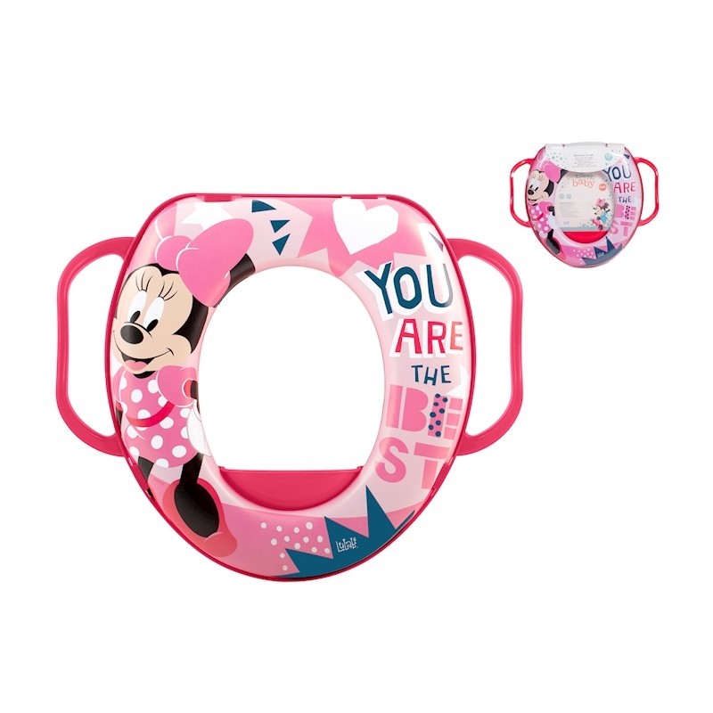 Reductor de asiento de inodoro Disney Minnie Icon con asas acolchadas Sin BPA +24 Meses