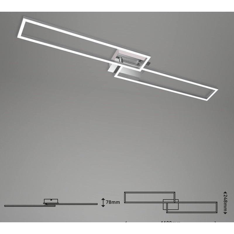 Briloner ceiling light applique frame led 110 cm 40w 4400lm chrome
