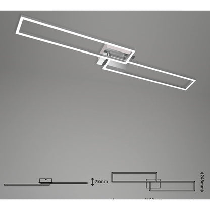 Briloner ceiling light applique frame led 110 cm 40w 4400lm chrome