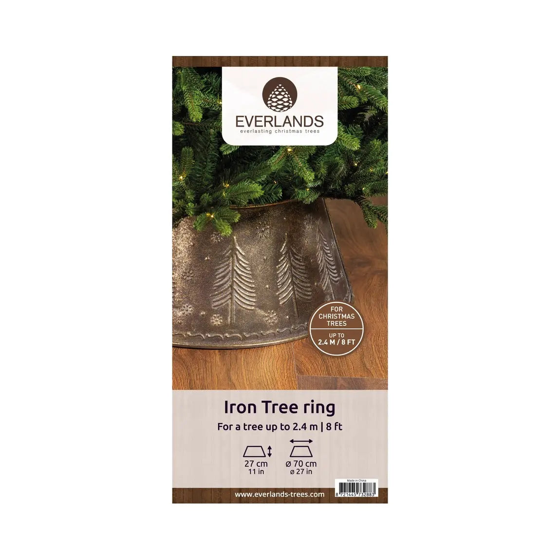 Copribase per albero di Natale in ferro bronzo antico Ø70 × H27 cm