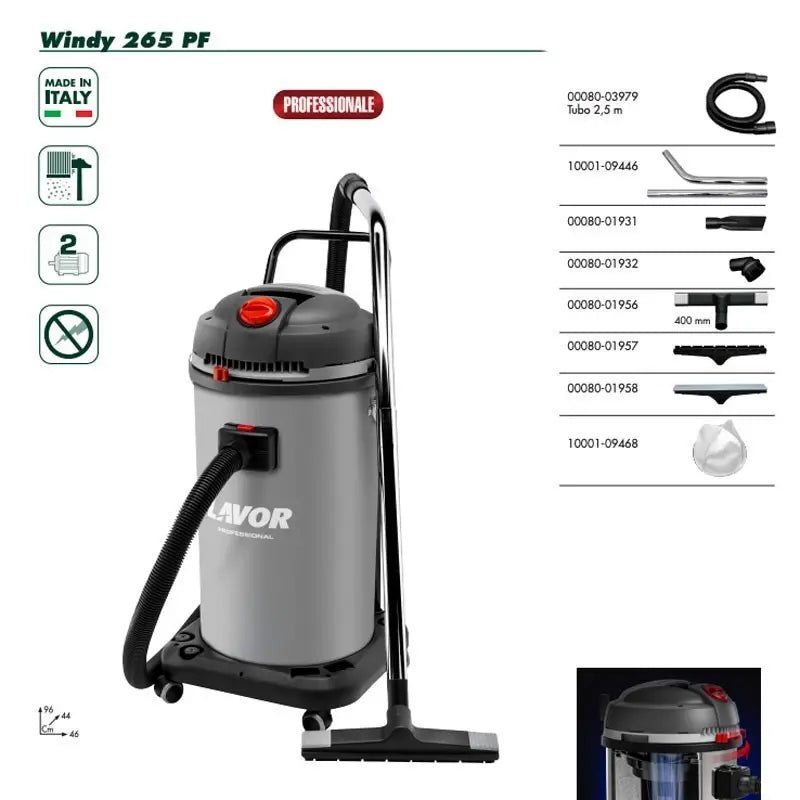 Aspirapolvere e aspiraliquidi professionale Lavor Pro Windy 265 PF 2400W