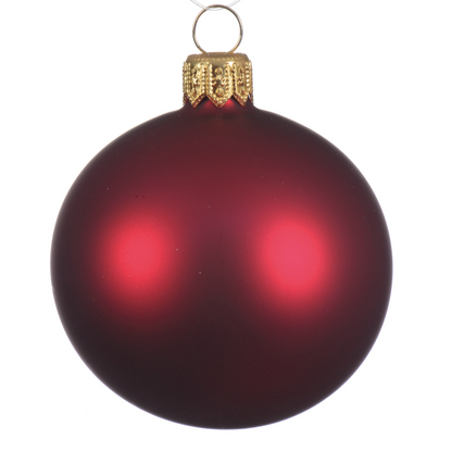 Box Da 4 Palline Di Natale Rosso Scuro Lucido 10 Cm