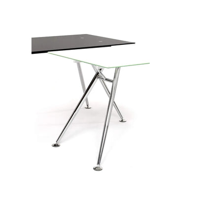 White desk with tempered glass top 150x80x76h cm