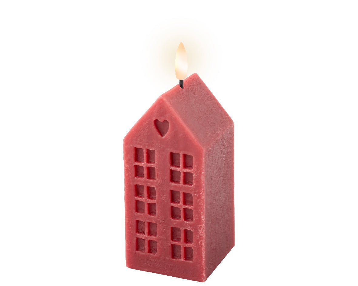 Red wax candle h. 14.8cm x 6cm x 6cm
