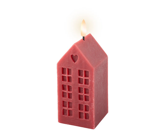 Red wax candle h. 14.8cm x 6cm x 6cm