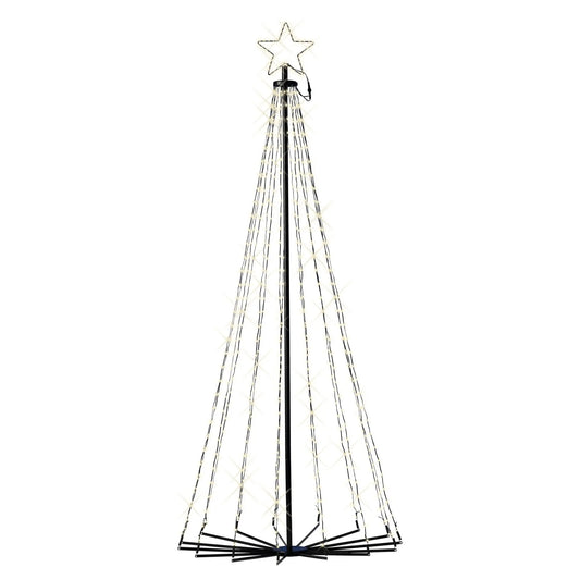 Albero di Natale LED a cono da esterno Ø80 × H180 cm bianco caldo con 8 funzioni