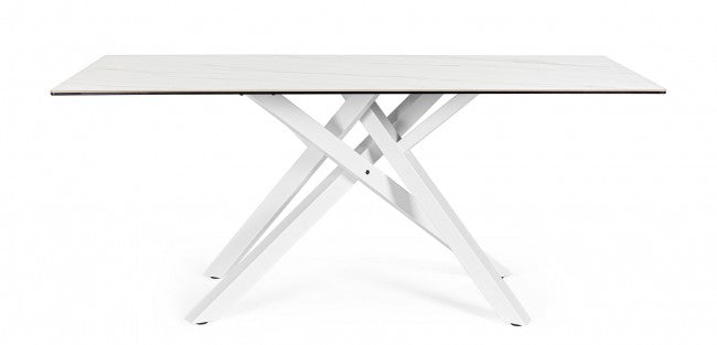 Tavolo bianco 180x90 cm in ceramica