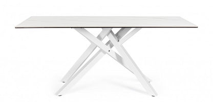 Tavolo bianco 180x90 cm in ceramica