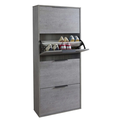 Shoe rack with 4 concrete flaps 65x25x147 cm h