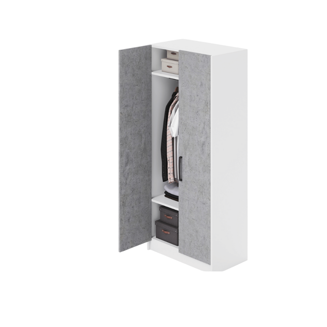 2 -door wardrobe without drawers white color H210x91x52cm