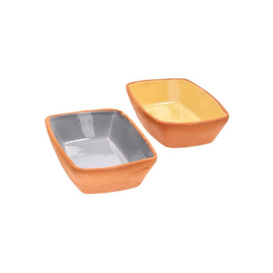 Set 2 terrine rettangolari in terracotta 19x9 cm