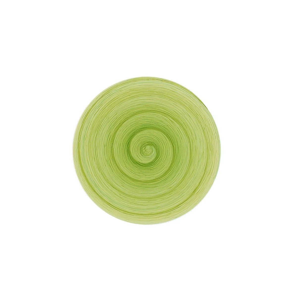 Limettenfarbener Erinnerungstisch-Dessertteller aus handbemalter Keramik, Ø20,5 cm