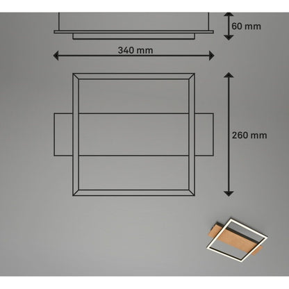 Kada Plafón LED 34x26 cm 14w 1400lm madera negra