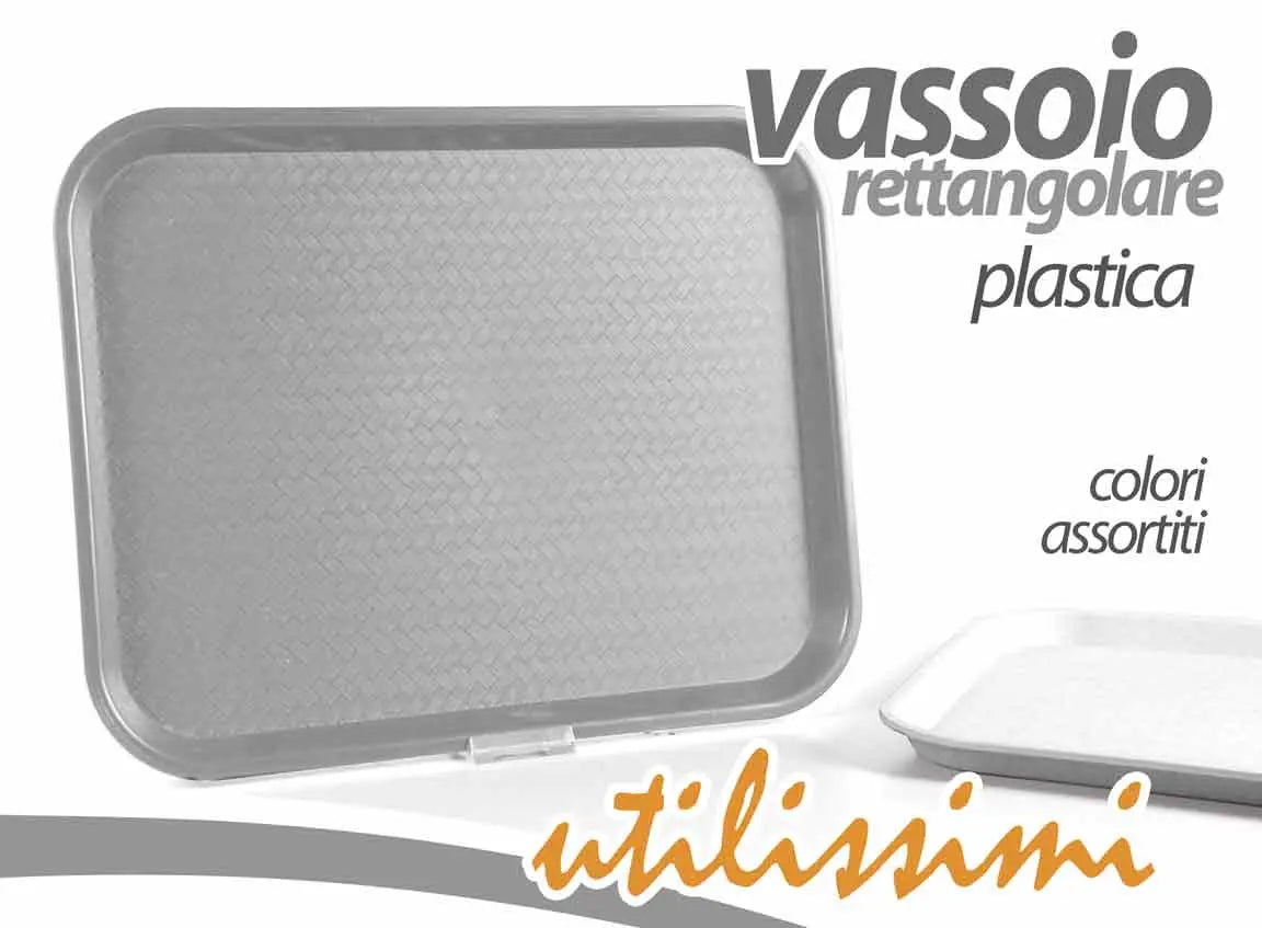 Vassoio rettangolare in plastica 45x35 cm - 1 pezzo assortito