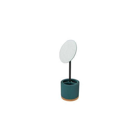 Espejo moderno con almacenaje D14 cm, color petróleo