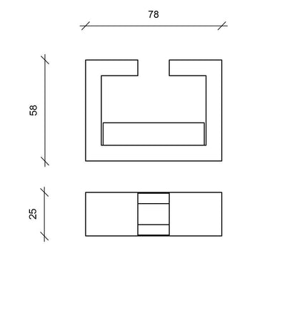 Biocamino da terra 25cm x 78cm H. 58cm