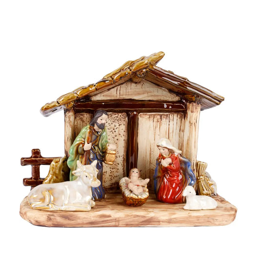Natività con capanna in porcellana 27 × 11 × H20 cm