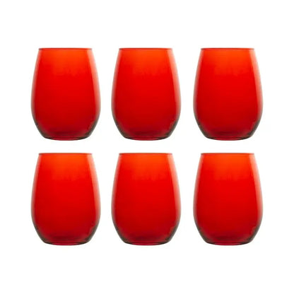 Set 6 bicchieri Amber rossi da 35 cl