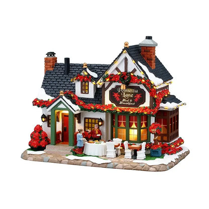 Bed & Breakfast Lemax Poinsettia Lane 23,3 × 15,1 × H17,8 cm a batteria