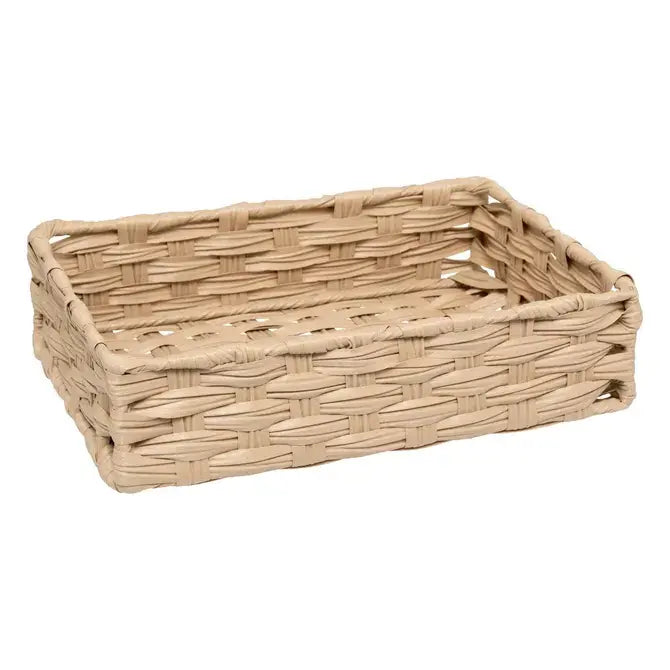 Set mit 3 beigen niedrigen Körben 27x20x7h cm