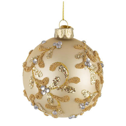 Sfera decorativa Floret in vetro champagne Ø8 cm