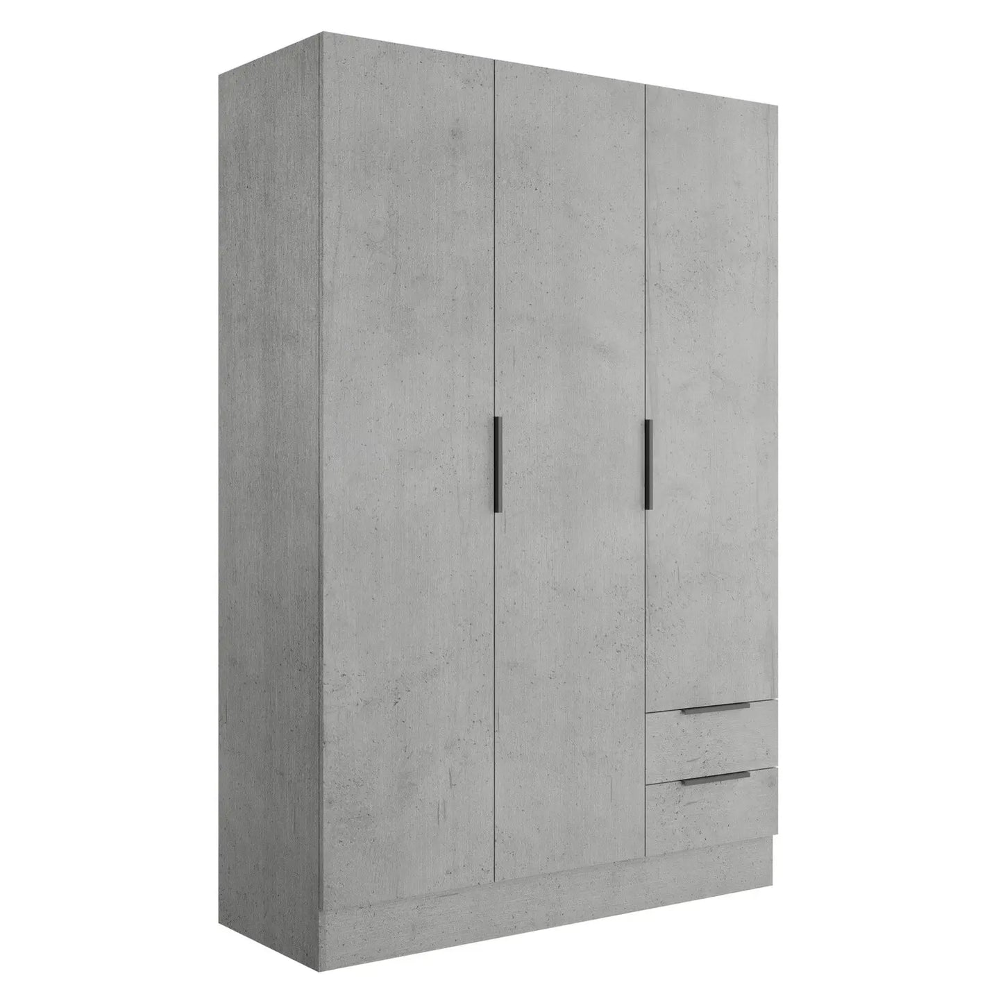 Wardrobe 3 doors + 2 drawers 120x50 cm concrete
