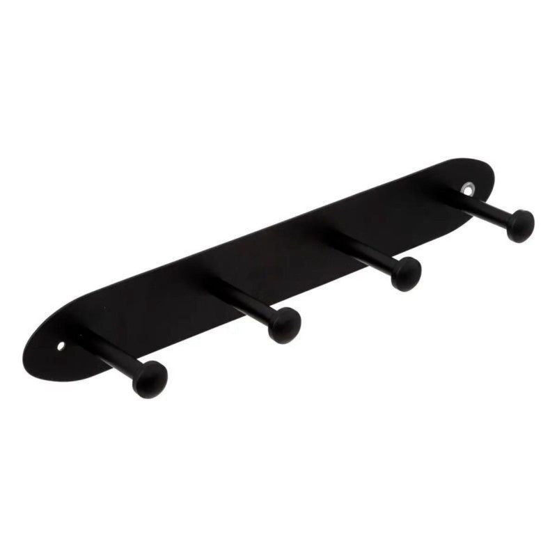 Coat hanger with 4 black metal hooks
