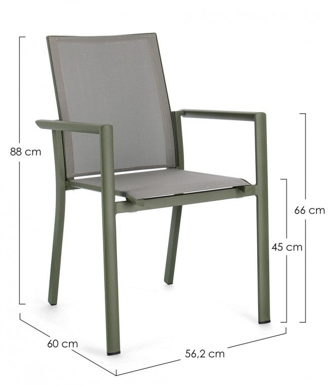 4x C-Br Konnor Green Chair