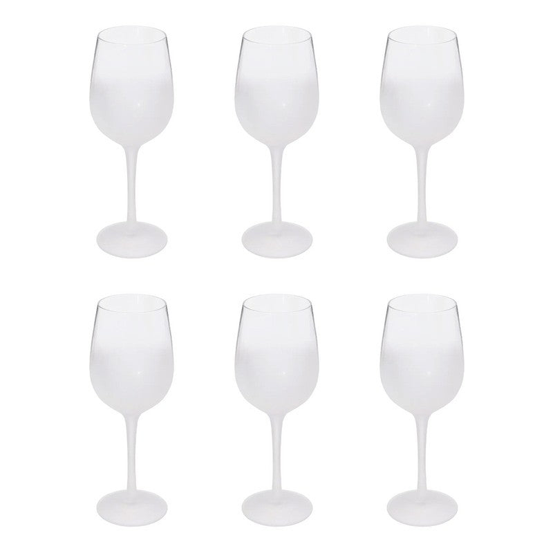 Set mit 6 mattierten Weingläsern 38 cl