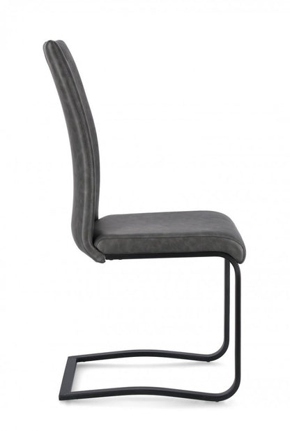 4x Sedia ecopelle antracite 42x56x102