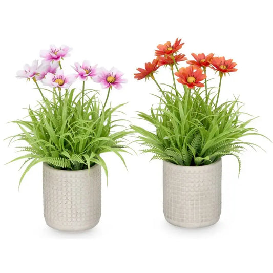 Vaso in cemento per fiori cm 18 x 18 x 23 h colori assortiti