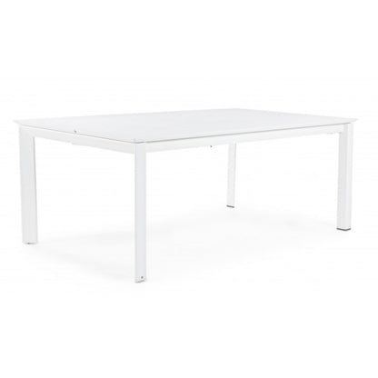 Konnor Tisch aus weißem Aluminium 200-300x110x76h cm